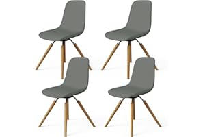 Dioxide Coprisedie con Schienale, Copri Sedia da Cucina Lavabile Rimovibile,Coprisedie Elastica Universale, Protezione Sedie, Decorazione per Hotel, Arredamento Ristorante(Grigio 4PCS)