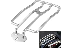 KATUR Scaffale di Supporto per Portapacchi per Moto Adatto per Sedile Singolo Posteriore 180mm (7 ") Argento Adatto per Harley Harley XL Sportsters Iron 48 883 XL1200 2004-2018