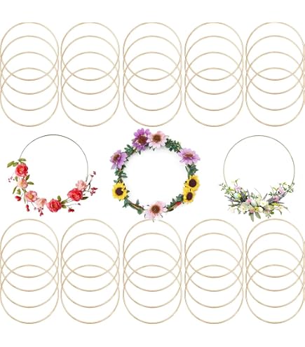 Set 9 Anelli In Metallo Per Fai-da-te - 3 Misure (20/25/30 Cm), Per Acchiappasogni, Ghirlande, Decorazioni, Argentato