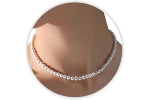 Trinckle Pearl Necklaces for Women as Prom Jewelry, Gold Pearl Choker Single Pendant Necklace, Wedding Strands for Bride Brid