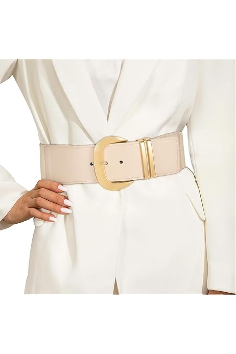 Cintura Elasticizzata Donna Con Fibbia Larga - Pelle PU | Stile Retrò | Regolabile - Foto 11