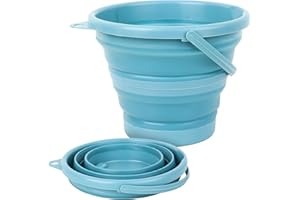 IYEREER 2 Pz 3 Litri Secchio Pieghevole, Catino Pieghevole, Bacinella Bucato Pieghevoles, Secchi da Spiaggia Portatili Salvaspazio per pesca, sabbiere, campeggio e altri usi (blu)