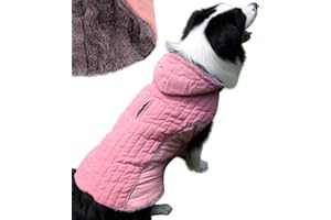 JoyDaog - Sudadera con capucha para perros grandes, supercálida, para perros de invierno, color rosa XXL