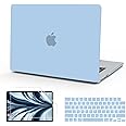 B BELK Compatible with MacBook Air 13.6 inch Case 2025 2024 2023 2022 Release M4 M3 M2 A3240 A3113 A2681 Liquid Retina Display, Plastic Hard Shell Case + Keyboard Cover + Screen Protector, Airy Blue