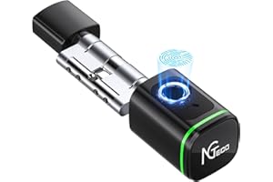 NGTeco Fingerprint Cylinders, Smart Lock Biometric Identification with App and Smart Card, Adjustable Length for 30-90mm Door