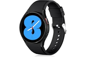 LALASIS Armband Kompatibel mit Galaxy Watch 4 Strap,20mm Armbänder kompatibel mit Samsung Galaxy Watch 5 40mm/44mm/Galaxy Watch 5 Pro 45mm, Silikon Ersatzarmband für Galaxy Watch 4/Watch 4 Classic Schwarz