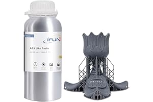 IFUN 3D Drucker Resin ABS-wie, Hitzebeständigkeit und keine Verformung – Kein Rissen- Einfach zu Farbe- für UV 405nm LCD DLP Resin 3D Drucker Grau 500g