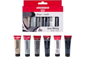 Amsterdam Standard Series Acrylfarben Grautöne Set, 6 x 20 ml, hochwertige Pigmente, vielseitige Farben, lichtecht, dauerhafte Formel, perfekte Balance in Grautönen.