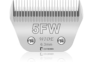 ‎BESTBOMG BESTBOMG 5FW Breite,abnehmbare Klingen für die Fellpflege von Haustieren,kompatibel mit den Schermaschinen Heiniger/Moser Max45/Andis/Oster A5,Schnittlänge 1/4 Zoll (6,3 mm) für größere Tiere
