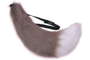 Fxaelian Faux Fur Animal Big Tail Cute Fox Cat Dog Wolf Tail Holloween Cosplay Party Costume Accessory