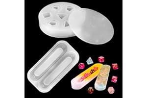 ZIGefofo Stampo in Silicone per Dadi D&D e Stampo Scatola per Dadi DND Gioco da Tavolo Dadi Stampo Dadi Poliedrici per Giochi di Società con Numeri per Decorazioni Artigianali Fatte a Mano