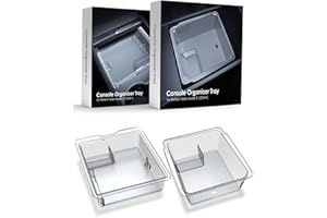 ASZSK Boîtes de Rangement pour Tesla Model 3 2024 pour Console Centrale, Boite Rangement Accoudoir avec Tapis Antidérapants pour Model 3 Highland, Accessoires Organisateur, Translucent Blanc