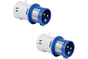 FANTON 73100-B2 Zestaw 2 sztuk Adapter przemysłowy z wtyczki cee do 1 gniazda dwufazowego schuko 16A - do budowy i biwakowania