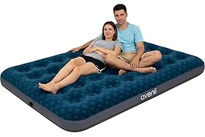 ‎AVENLI AVENLI Luftmatratze Luftbett Camping für 1-2 Personen 191x137x22cm aufblasbare Matratze Gästebett weiche Liegefläche mit beflockter Oberfläche Reise-Bett für Camping & Zuhause