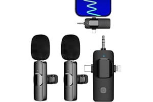 DayDup Micro Cravate sans Fil, pour iPhone/iOS/Android/PC/Laptop, Plug&Play réduction du Bruit, Micro Bluetooth pour Youtube, Facebook, Twitter, Tiktok Video et La Diffusion en Direct