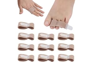 MIVAIUN 10 szt. prostownica na palce, prostownica do palców, wielokrotnego użytku, szyny na palce, amortyzowane bandaże do korygowania palców młotka, nakładające się na palce, krzywe palce, ochraniacz na palce, 10 szt