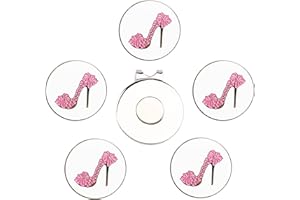Eshan Golf Ball Markers Magnetic Hat Clips Set Golf Bag Accessories Gift for Men Women Golfer Fan (5 Ball Markers & 1 Hat Clip)