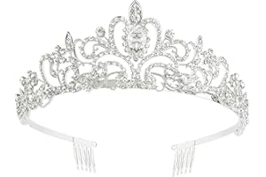 ZOOMA Tiara Crystal Crown for Bridal, Princess Tiara Wedding Tiara Crown for Wedding Prom Proms Pageants Parties Birthday
