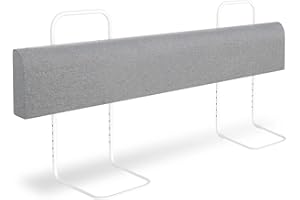 ‎SWANEW SWANEW 1X Bettgitter für Kinder 150cm, Baby Bettschutzgitter 5-Loch Höhenverstellbar, Weich Rausfallschutz Bett, Kinderbettgitter für Familienbett und Kinderbett, Grau