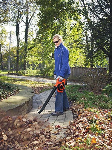Black+Decker 2-in-1 36V Li-Ion 2.0Ah PowerSelect Akku-Laubbläser- Laubsauger, 145 bis 218km/h, inkl. integrierter Häcksler, Fangsack 17.5l, mit Akku + Ladegerät, GWC3600L20, schwarz orange - 4