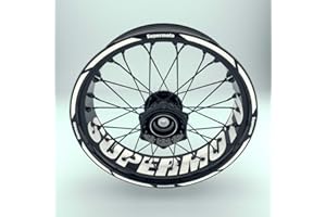 ‎ONEWHEEL Felgenaufkleber Supermoto 17 Zoll | Felgenbettaufkleber Supermoto für 32 und 36 Speichen Felgen | Set für Vorder- & Hinterreifen (Weiß, 36)