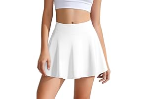 JOCMIC Girls Athletic Skort 2-in-1 Shorts Tennis Skirt with Pockets for School PE Running Sports