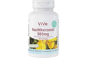 ‎VIVE SUPPLEMENTS Nachtkerzenöl - 60 Softgels - Omega-6-Fettsäuren Gamma-Linolensäure und Linolsäure | Qualität aus Deutschland von ViVe Supplements