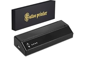 Bestauty Stampante Stencil Tattoo, Macchinetta Tatuaggi, 203dpi Wireless&USB-C Connection, Mini Bluetooth Tattoo Transfer Machine con Carta di Trasferimento A4 Adatto per iOS Android/Tablet/PC, Nero