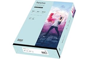 inapa farbiges Druckerpapier, buntes Papier tecno Colors: 80 g/m², A4, 500 Blatt, hellblau