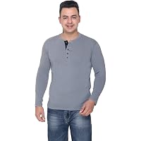 aarbee Cotton Henley Neck Full Sleeves Tshirt for Men
