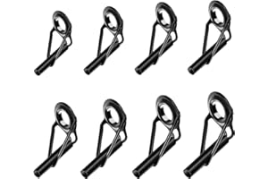 iTGOOS 8pcs Rod Tip Repair Kit Fishing Rod Tip Repair Kit Stainless Steel Rod Tip Repair Rod Tip Replacement Fishing Rod Tip Repair Kit (Black)