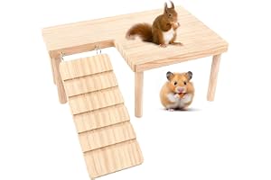 LIULINY Hamster klättringsplattform för råttor, trästege, hamsterplattform för smådjur, möss, främjar samordning hos små husd