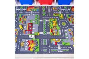 THE RUG HOUSE Children's Play Village Mat Town City Car Roads Rug 100cm x 165cm (3'3" x 5'5")