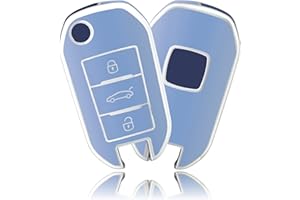 OFFCURVE Custodia Chiavi Auto Guscio Chiave, Cover Chiave Copri Chiavi Telecomando Adatto per Peugeot 208 307 308 407 508 2008 3008 5008 Traveller Citroen C3 C4 C4L C5 DS6 Picasso Cactus Ople