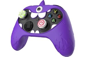 playvital Coque Manette pour Xbox Series X S Accessoires,Housse Protection Silicone pour Xbox Core Controller,Cover Skin avec Capuchon Joystick & Autocollant-Bleu,Design MonoEye Monster