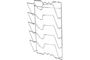 LIZEALUCKY Scaffale Organizer Per Coperchi di Pentole a 5 Livelli, Supporto Per Scaffali Per Armadietti da Cucina Montato a Parete/porta Per Coperchi di Pentole E Padelle