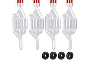 FORYNXHWIN 4 x Demijohn Airlock and Grommets Set, Bubbler Air Lock for Home Brew & Winemaking, Essential Equipment for Wine Making, Kimchi, Kombucha