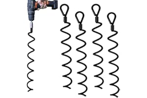 Jayzod 46cm Spiral Earth Ground Hochleistungs-Schuppenanker-Kit Ideal als Hundebinder-Pfahl Sichern von Tieren, Zelten, Vordächern, Schuppen, Carports, Schaukelsätzen, 4er-Pac