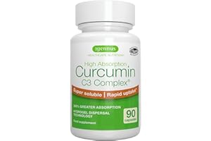 IGENNUS HEALTHCARE NUTRITION Curcumin C3 Complex Ultra Solubile, 90 Capsule Vegane, Assorbimento Rapido e Superiore del 300% Rispetto alla Curcumina Classica, Estratto Standardizzato al 95%, Senza Pepe Nero, 1 al giorno - Igennus