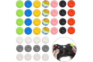 KUOU 40Pcs Silicone Xbox Thumb Grips Cap Cover,Joystick Silicone Accessories Replacement Parts ​for PS2, PS3, PS4, PS5, Xbox 360, Xbox One, Xbox Series X/S Controller, Multi-color
