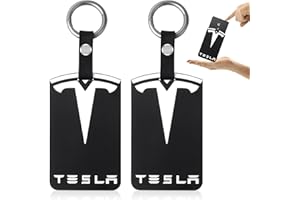 Nizirioo Llavero silicona para llaves, 2 unidades, soporte tarjetas, funda llaves con cintura, funda para tarjetas llaves, funda para tarjetas identificación para Tesla Model 3 accesorios, Negro