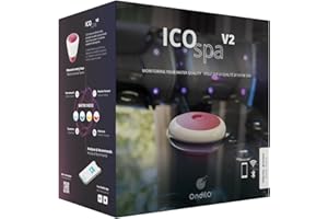 ONDILO ICO Spa V2 Chlore Brome – Analyseur d’eau connecté pour spas traités au chlore ou au brome – Mesures 1 fois/heure pH, ORP, température de l’eau – Recommandations sur smartphone