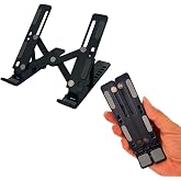 coverzone Mini Metal Stand Katlanabilir &Ccedil;antada Taşınabilir Folding Al&uuml;minyum 8 Kademeli Telefon ve Tablet Standı 13 cm Mini 
