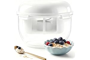 lomonmen Feine Filtersiebe Joghurt Sieb mit Deckel,Wiederverwendbarer Joghurt Molke Separator,3000ml Griechischer Joghurt Sieb für Herstellung dicker griechischer Joghurt Sojabohnenmilch (Weiß 3000ml)