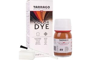 TARRAGO Colori e Tinture per Scarpe o Borse 25 ml | Pelle Naturale e Sintetica | Con Pennello e Spugna Applicatore ((49) Cognac)