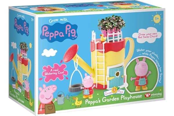 Toomies Tomy Peppa Pig - Arrosoir - Jardin Peppa Pig - pour Enfants à Planter soi-même - avec graines d'herbe - Kit créatif pour garçons et Filles à partir de 4 Ans