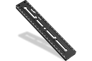 Haoge HQR-220 - Extensor de placa de liberación rápida multiusos de 220 mm, riel deslizante para trípode de cámara, abrazadera de cabeza esférica, compatible con Arca Swiss