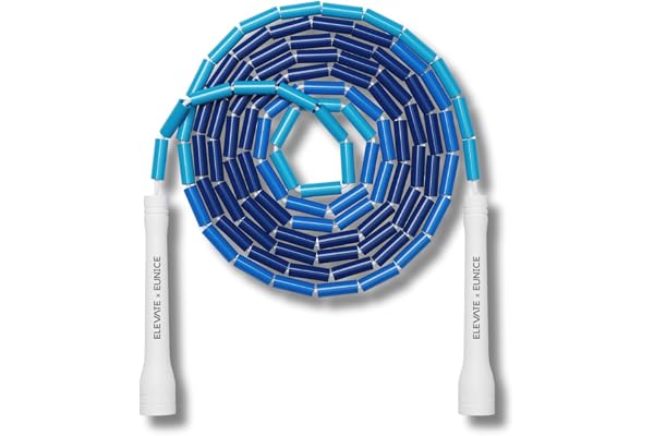 Elevate Rope Beaded Jump - Professional jump with an adjustable length up to max. 3 mt, thickness 3 mm poly cord/8mm including beads, weight 0.1 kg