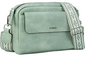 Gladdon bags för kvinnor, liten handväska dam, axelväska dam, crossbody bag dam, PU-läder handväska med avtagbar axelrem, bre