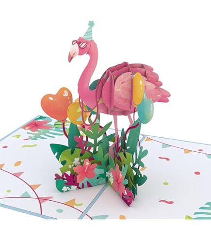 Carte Pop-up 3D « Flamants Roses » - Carte De Vœux, Carte D